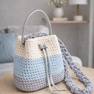 Crochet Pattern Bucket Bag PDF, Tote Purse Clutch Pattern, Crochet Bag Pattern, DIY Crochet Handbag