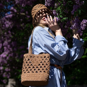 Easy Crochet Raffia Bag And Hat Pattern Set – Beginner-Friendly Summer Tote & Bucket Hat PDF, Beach Vacation Accessories, DIY Crochet Kit