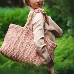 Crochet Bag Pattern, Raffia Beach Bag DIY Tutorial, Summer Crochet Pattern, Summer Tote Bag Pattern, Easy Pattern with Video Tutorial