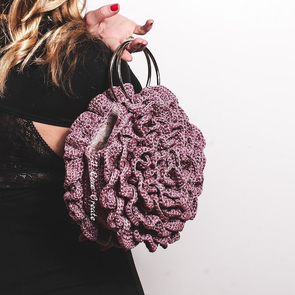 Step-by-Step Crochet Pattern for Peony Bag with Video Tutorial | DIY Circle Bag, Polyester Rope & Raffia Crochet Bag Patterns Included