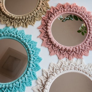 Macrame Mirror Pattern, DIY Macrame Wall Art, Modern Boho Wall Decor Video Tutorial, Boho Macrame Mirror PDF Pattern, Do It Yourself image 9