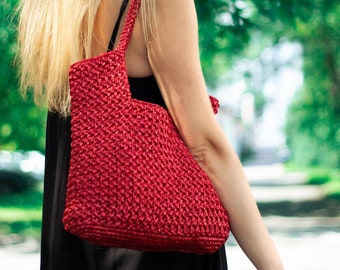 Crochet pattern Kolos bag video tutorial, crochet bag pattern, raffia bag crochet DIY, raffia tote bag pattern, straw bag tutorial