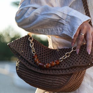 Crochet Lace Bag Pattern PDF, Ajouré Crochet Purse with Flap, Shoulder Bag Tutorial, Digital Crochet Pattern + Video (English)