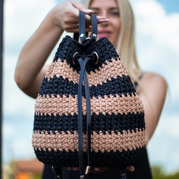 Crochet backpack pattern, Malta backpack video tutorial, crochet raffia backpack pattern, crochet pattern PDF