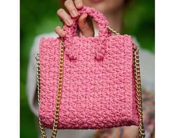 Easy Crochet Bag Pattern, Crochet Mini Purse Video Tutorial Step-by-Step, Crochet T-shirt Bag Pattern, Easy Crochet Pattern, Phone Bag