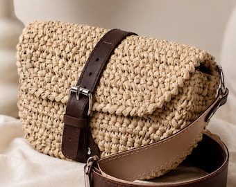 Crochet Raffia Waist Bag Pattern | DIY Belt Bag PDF with Video Tutorial | Easy Summer Sling Bag Crochet Pattern