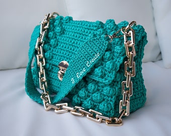 CROCHET PATTERN Crossbody Bubble Bag, Step-by-Step Video Tutorial and PDF Instruction Crochet Purse, Polyester Rope Bag Pattern