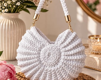 Crochet Seashell Purse PDF, Digital Download Clutch Bag Pattern, DIY Women Handbag Tutorial, PDF Handbag Instructions, Crochet Gift Project