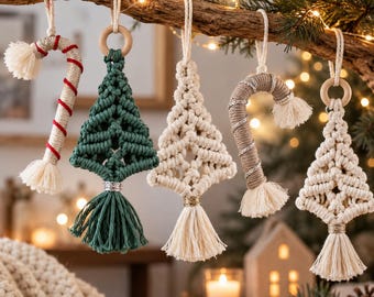 Macrame Christmas Tree Tutorial, DIY Xmas Tree Decoration, Festive Craft Instructions, DIY Holiday Project, Handmade Hanging Decorations