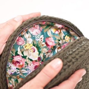 Crochet bag pattern Bali bag video tutorial, crochet circle bag pattern, tshirt yarn bag crochet DIY, crochet bubble bag image 6