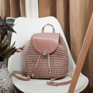 Crochet backpack pattern Amore backpack video tutorial Polyester rope backpack crochet DIY Easy crochet pattern PDF instructions download