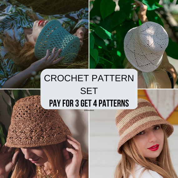 Crochet SET Pattern, Summer Cap Crochet Pattern With Video  display picture 1