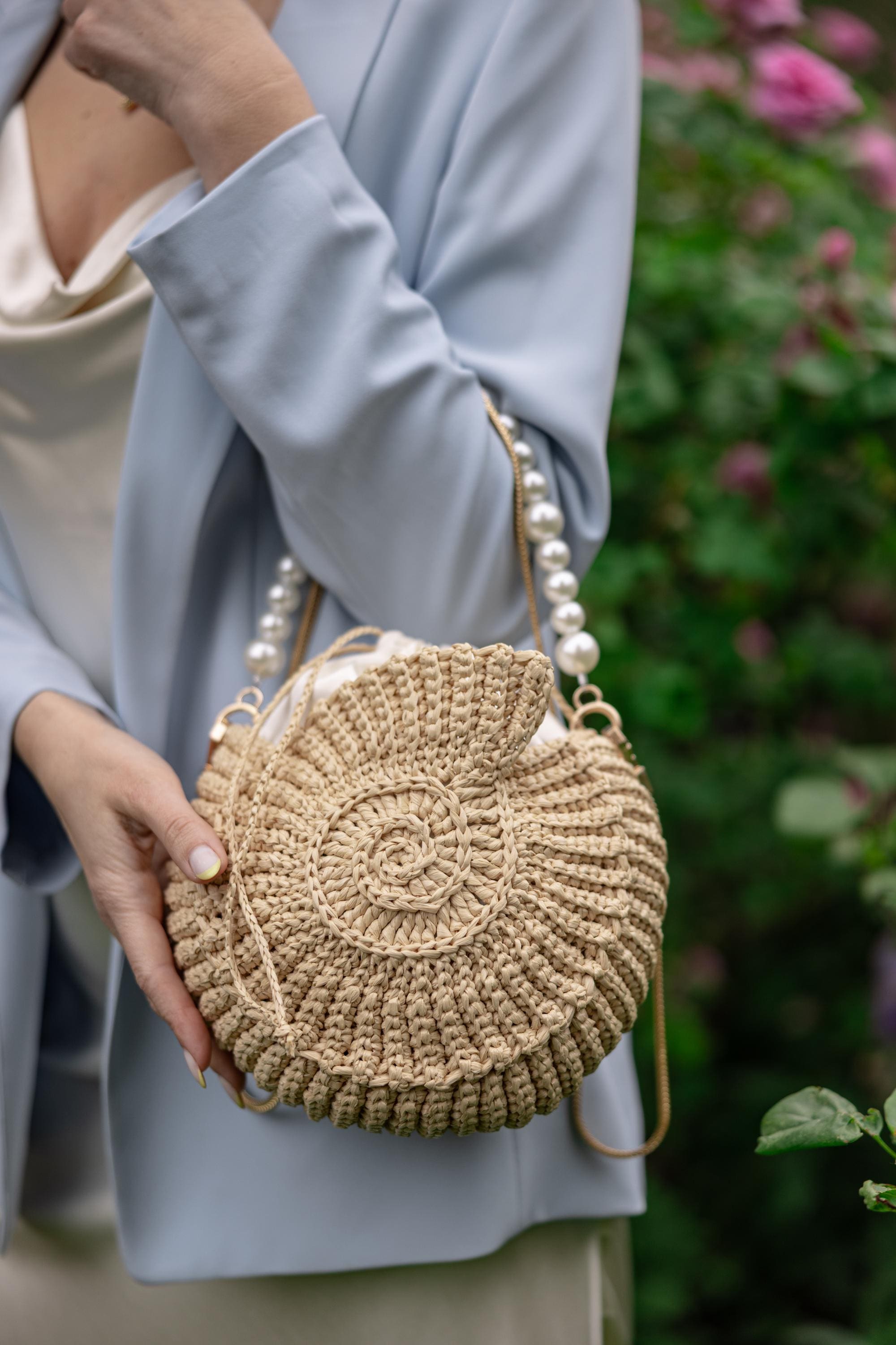 Raffia Shell Bag Crochet Pattern | Vacation-ready DIY Purse | Easy PDF ...