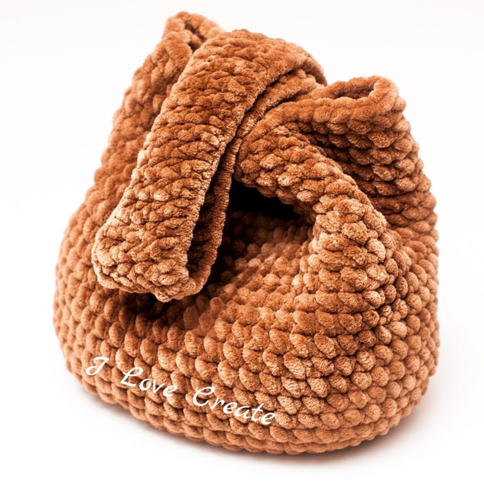 Crochet Bag Pattern Knot Bag Video Tutorial, Easy Crochet Bag Pattern, Plush Yarn Bag Crochet