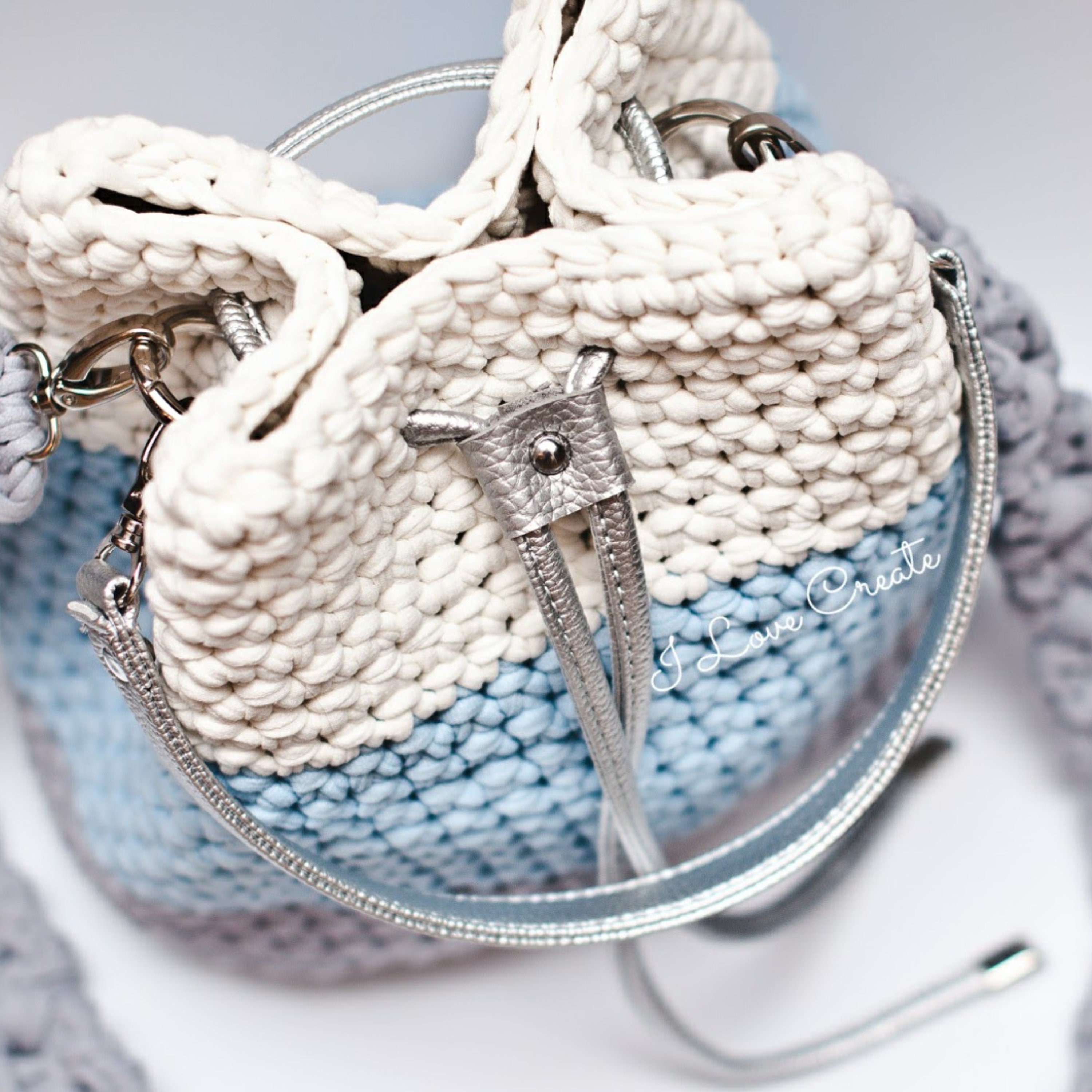 Crochet Bucket Bag Pattern, DIY Drawstring Bag Pattern, Crochet