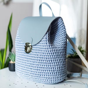 Crochet Backpack Pattern PDF, Amore Backpack Tutorial, DIY Crochet Bag, Easy Crochet Pattern, Polyester Rope Backpack, Video Instructions