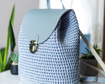 Patrón de mochila de crochet en PDF, tutorial de mochila Amore, bolso de crochet DIY, patrón de crochet fácil, mochila de cuerda de poliéster, instrucciones en video