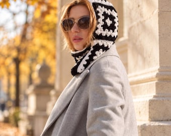 Crochet Balaclava PDF Tutorial, DIY Winter Headwear, Hooded Scarf Crochet Instructions, Granny Square Crochet Project, Snood Digital Pattern