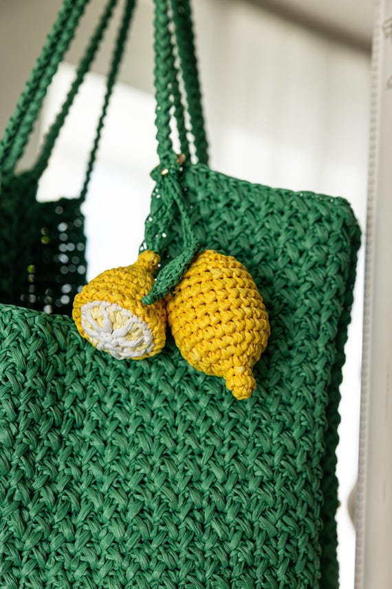Portachiavi A Forma Di Limone Con Strass - Simpatico Ciondolo Per Borsa O Chiavi, Regalo Originale