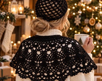 Decorative Crochet Shoulder Collar PDF, Peter Pan Collar Lace Design Pattern, DIY Accessories Crochet Project, Women's Fashion Accessories