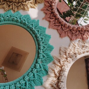 Macrame Mirror Pattern, DIY Macrame Wall Art, Modern Boho Wall Decor Video Tutorial, Boho Macrame Mirror PDF Pattern, Do It Yourself image 10