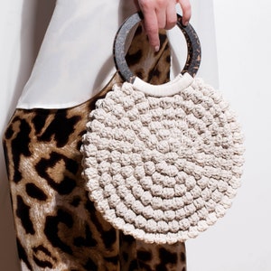 Häkelanleitung für Macaron Circle Bag | DIY Bubble Stitch Geldbörse Tutorial | Einfache PDF & Video Anleitung mit Polyester Seil