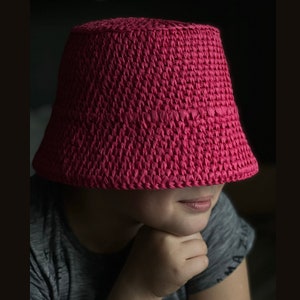 Crochet Raffia Bucket Hat Pattern PDF | Ruffle Summer Hat Tutorial for ...