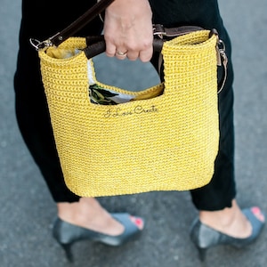 Crochet Tote Bag with Ruffles | PDF & Video Pattern for Large Bags | Polyester Cord DIY Bag Tutorial | Polyester Cord Bag Pattern