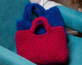 Häkelanleitung Chunky Bouclé Häkeltasche: DIY Video Tutorial und leicht zu befolgende Muster