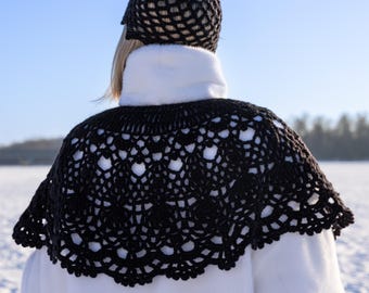 Crochet Collar Pattern, Detachable Lace Collar PDF, Oversized Statement Collar, English Video Tutorial