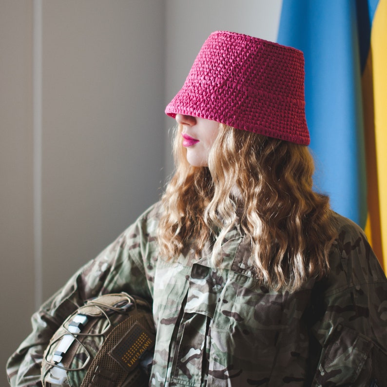 Crochet Raffia Bucket Hat Pattern PDF | Ruffle Summer Hat Tutorial for ...