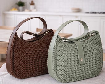 Crochet Saddle Bag Pattern, Polyester Rope Crochet Bag Video Tutorial In English