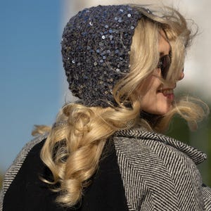 Cappello Alla Moda Da Festa Con Paillettes Blu Royal Taglia Unica - Foto 8
