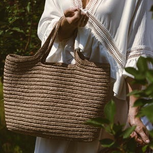 Large Crochet Beach Bag Pattern PDF, Raffia Tote Bag with Handles, Easy Summer Bag Pattern with Video Tutorial, Safo DIY Bag