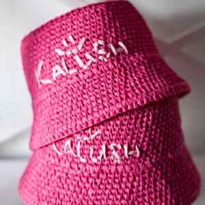 Crochet Raffia Bucket Hat Pattern PDF | Ruffle Summer Hat Tutorial for Beginners | DIY Wide Brim Hat with Step-by-Step Video Instructions