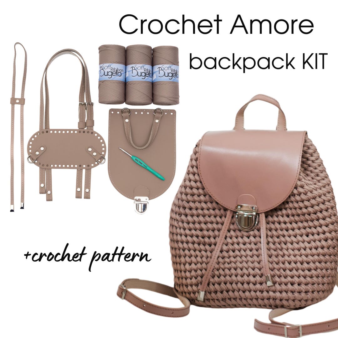 Kit zaino all'uncinetto per principianti, kit borsa all'uncinetto