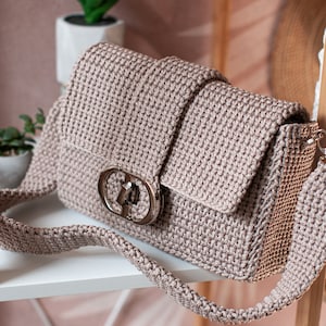 Häkelanleitung Dee Dee, Häkelanleitung, Tasche aus Polyesterseil gehäkelt zum Selbermachen
