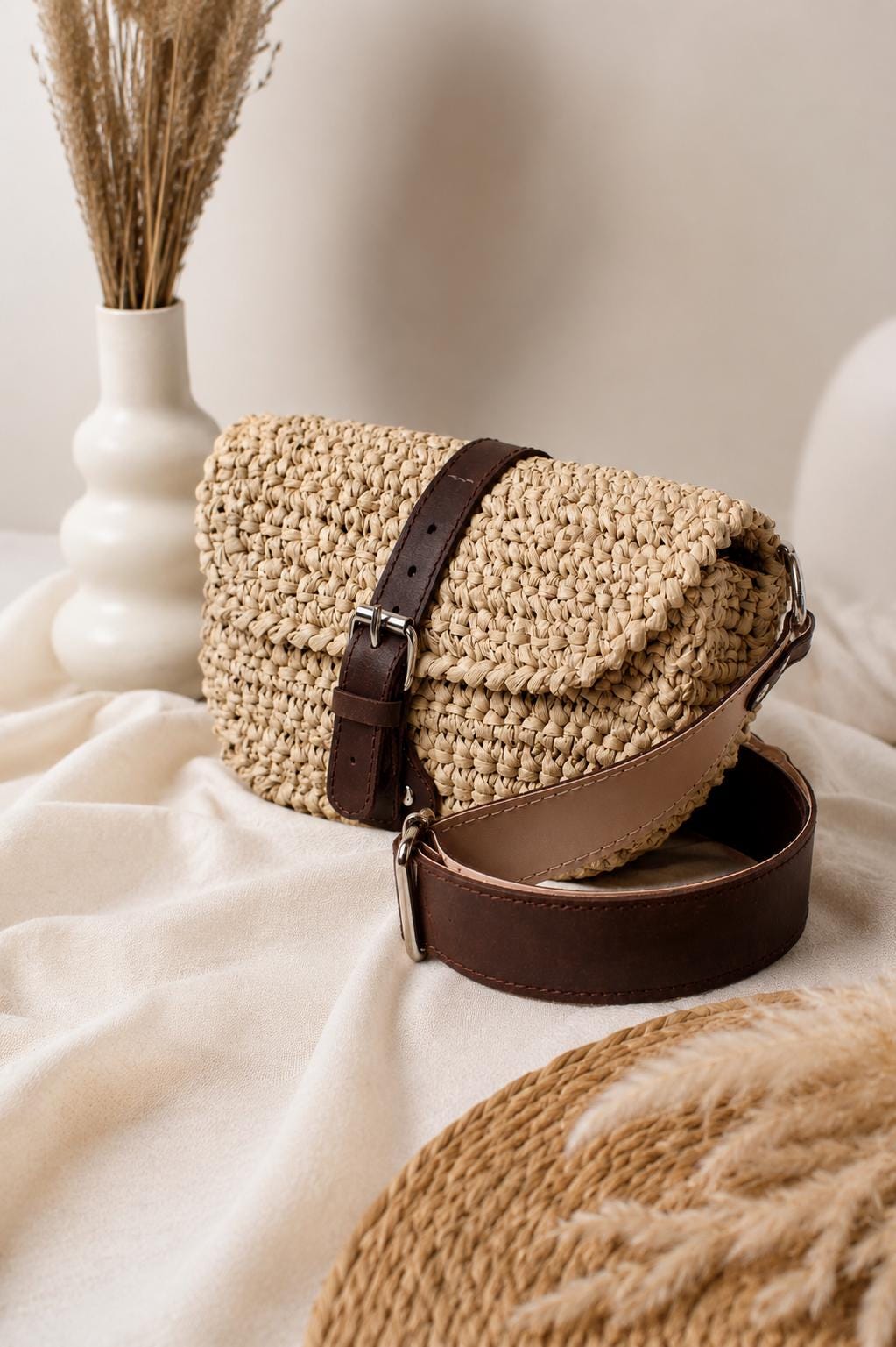 31 Crochet Sling Bags with Crossbody Bags, Tote Bags, and Keychain Styles 1 Crochet Raffia Waist Bag Pattern DIY Belt Bag with Video