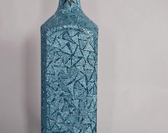 Sparkly Light-Up Decorative Glitter Bottle lamp - Blue/Turquoise
