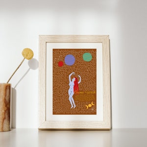 Carta Donna Cosmica, carta da offrire, poster fantasy, carta originale da offrire