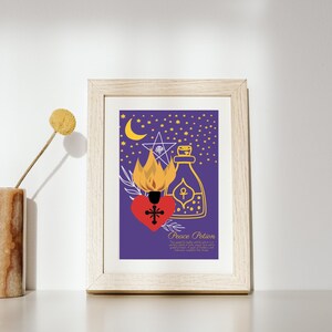 Carta Donna Lunare A5, Strega Lunare, carta da offrire, poster fantasy, carta originale da offrire