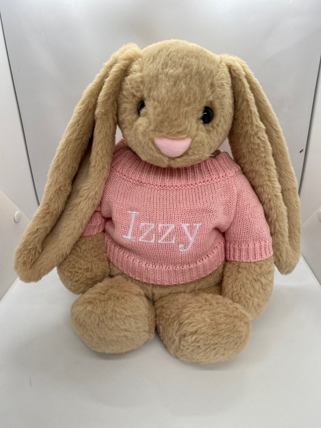 Weighted Beautiful Brown Rabbit. 35cm. 4lb With Knitted Embroidered ...