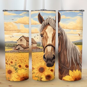 Watercolor Horse Lovers Cowboy 20oz Skinny Tumbler Sublimation Wrap, High Resolution Straight & Tapered PNG Wrap, Instant Digital Download