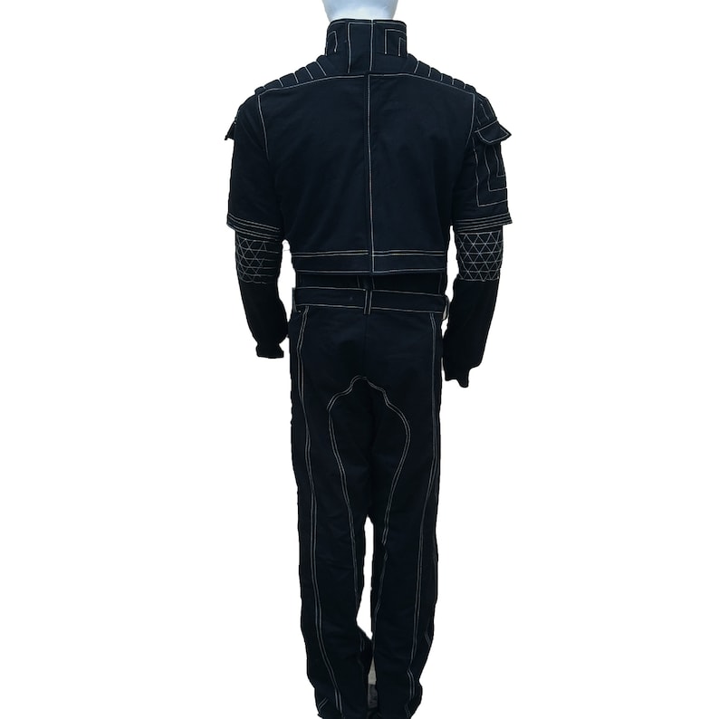 Mandalorian Star War Custom Flight Suit Cosplay Bounty Hunter Outfit 3 Piece Black Suit image 2