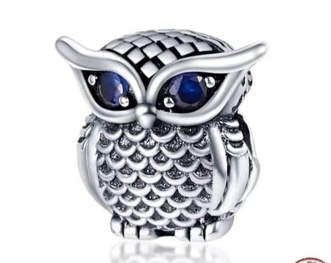 Cubic Zircon Owl Charm Bead charm for women bracelet S925 Sterling Silver Gifts For Women / friend birthday  Gifts