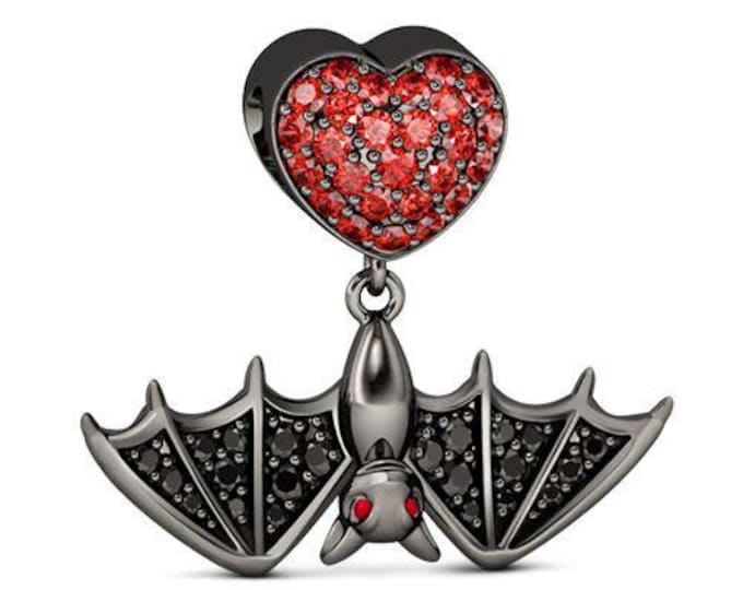 Black Bat charm bead charm for women bracelet S925 Sterling Silver Gifts For Women / friend birthday Gifts