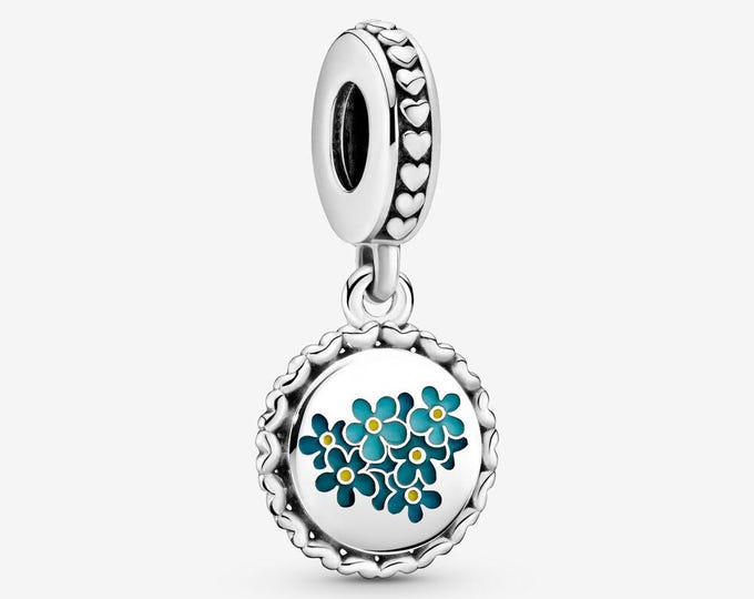 forget me not friendship dangle charm for women bracelet S925 Sterling Silver Gifts For Women / friend birthday  Gifts