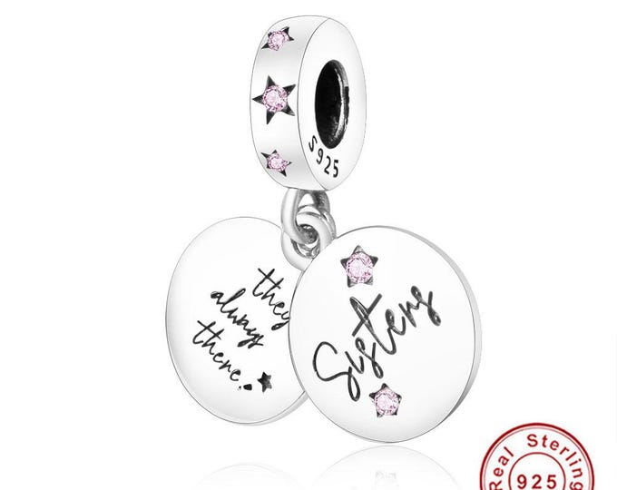 Sistrey double dangle charm for women bracelet S925 Sterling Silver Gifts For Women / friend birthday gifts, sister charm