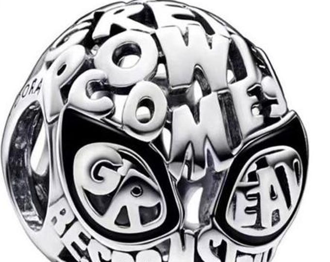 Marvel Spider-Man Mask bead for women bracelet S925 Sterling Silver Gifts For Women / friend birthday gift, fits snake bracelet