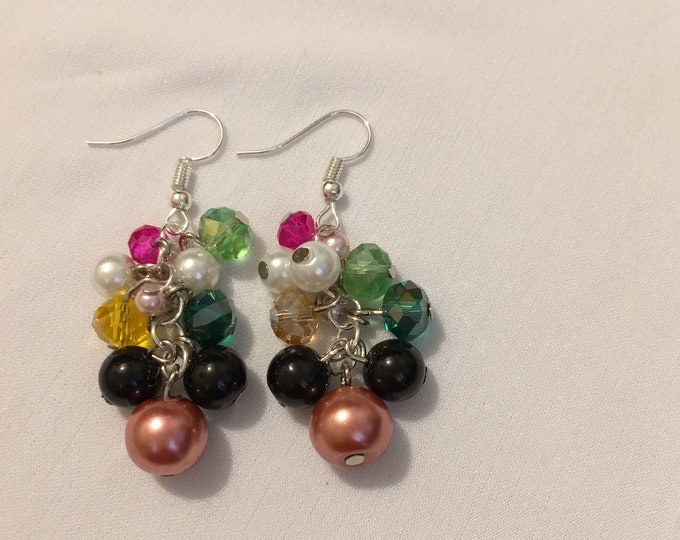 Silver Hoop Seed Bead Earrings